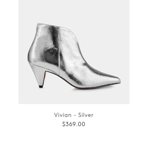 NEW ivylee Copenhagen Women’s EU 36/ US 5.5 Vivian Silver Metallic Ankle Boot - Picture 1 of 11